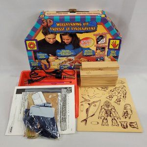 3D Woodburning Kit Vintage 1998 Wood Building Set by Irwin